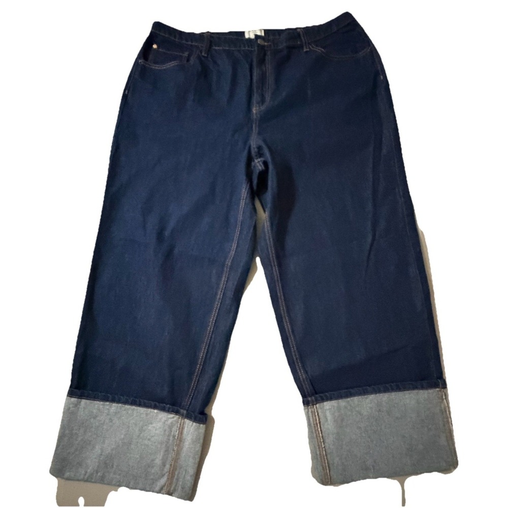 Kate Spade x Target‎ Women's High Rise Straight Leg Wide Cuff Denim Jeans Sz 17